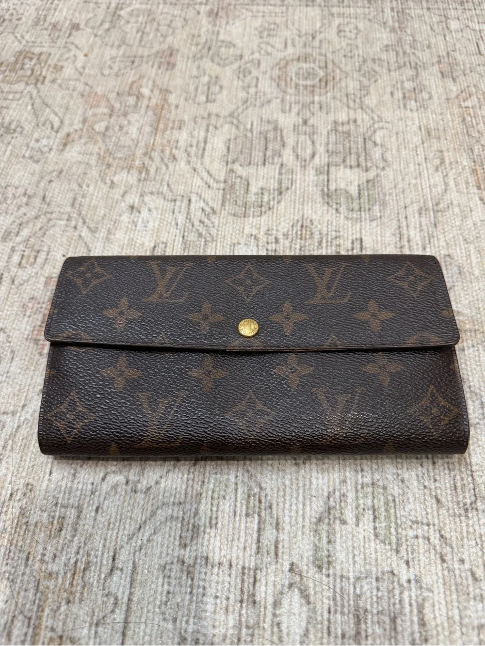 Louis Vuitton Monogram Continental Wallet - Dark Brown with Gold Snap - Picture 1 of 14